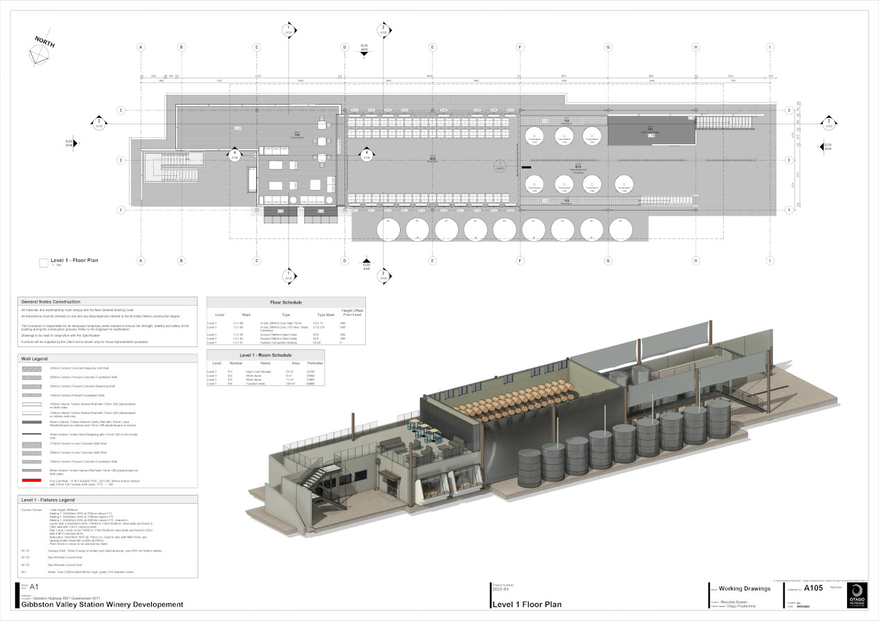 Gibbston Valley Winery plan and design